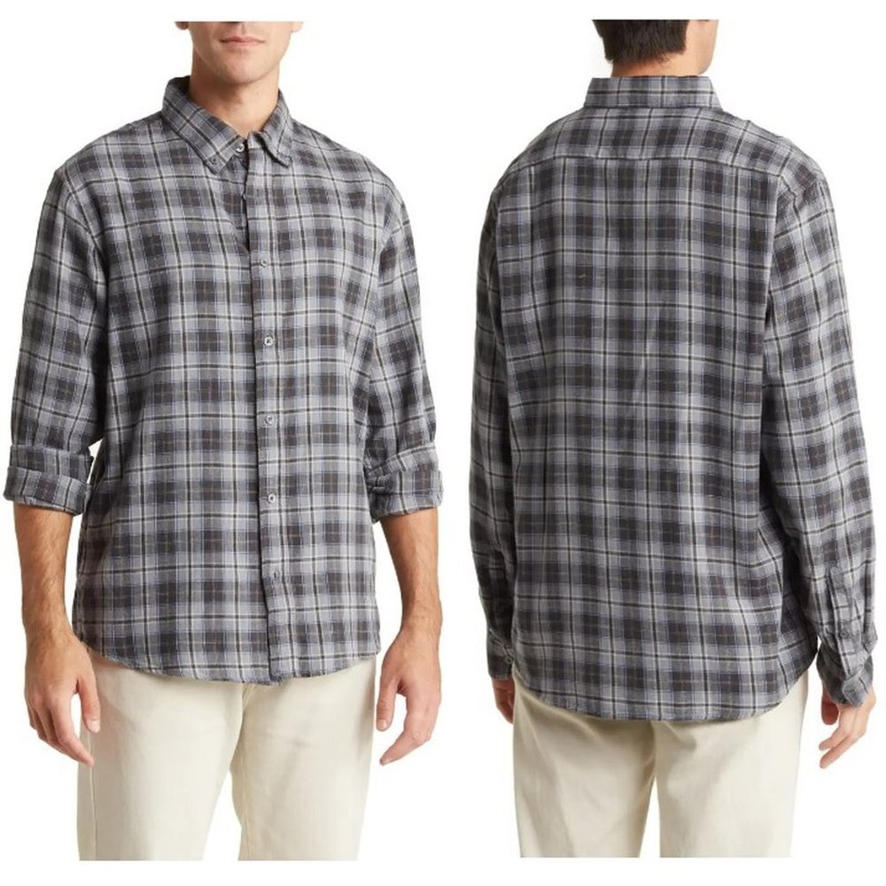 NWT New Slate & Stone Plaid Flannel Button-Down Shirt Size S